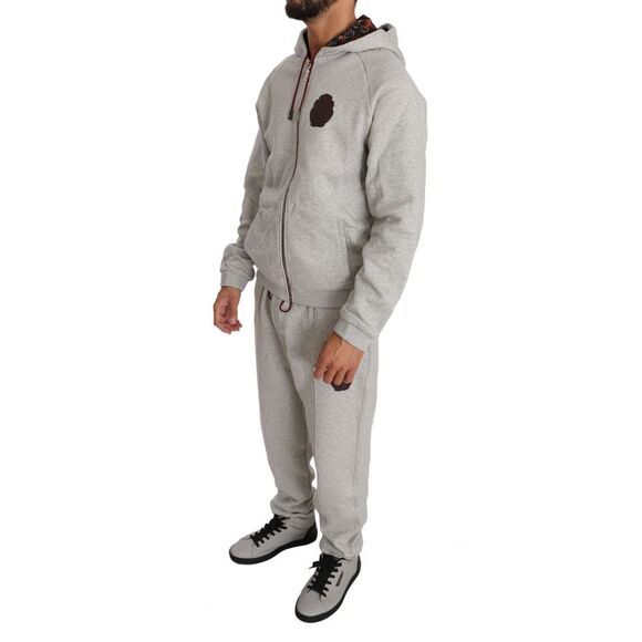 Billionaire Italian Couture Grey ZipUp Hoodie and Joggers Tracksuit Men Gray - Picture 4 of 6